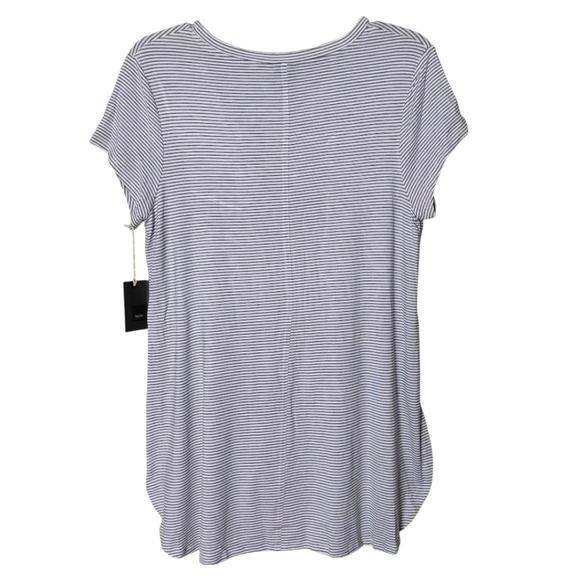 Missimo Black & White Striped Short Sleve Shirt Size M- NWT - Picture 2 of 6